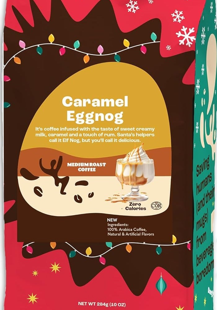 Crazy Cups Caramel Eggnog Flavored Ground Coffee, 10 oz - Image 1